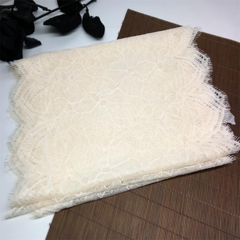 Chantilly Lace, 3m x 29cm, Non-stretch Cream White Eyelash Mesh Lace Trim for Lingerie, Dress, Garment, Sewing & Crafting
