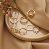 Pearl Ring, Fashionable Shell With Diamonds, Quadrilateral Thick Chain Combination 7-Piece Set For Women