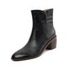 2024 Autumn Women Ankle Boots Round Toe Women Boots Winter Western Boots Genuine Leather Leather Shoes Office Lady Shoes Retro