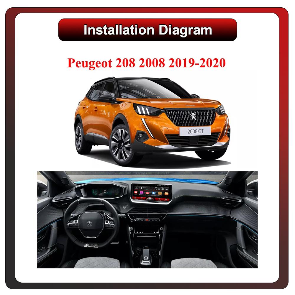 2Din Android Car-Play Car Radio,Peugeot 2008 208 2019-2020,Multimedia Player Head Unit Stereo GPS Navigation BT WIFI,1+16GB