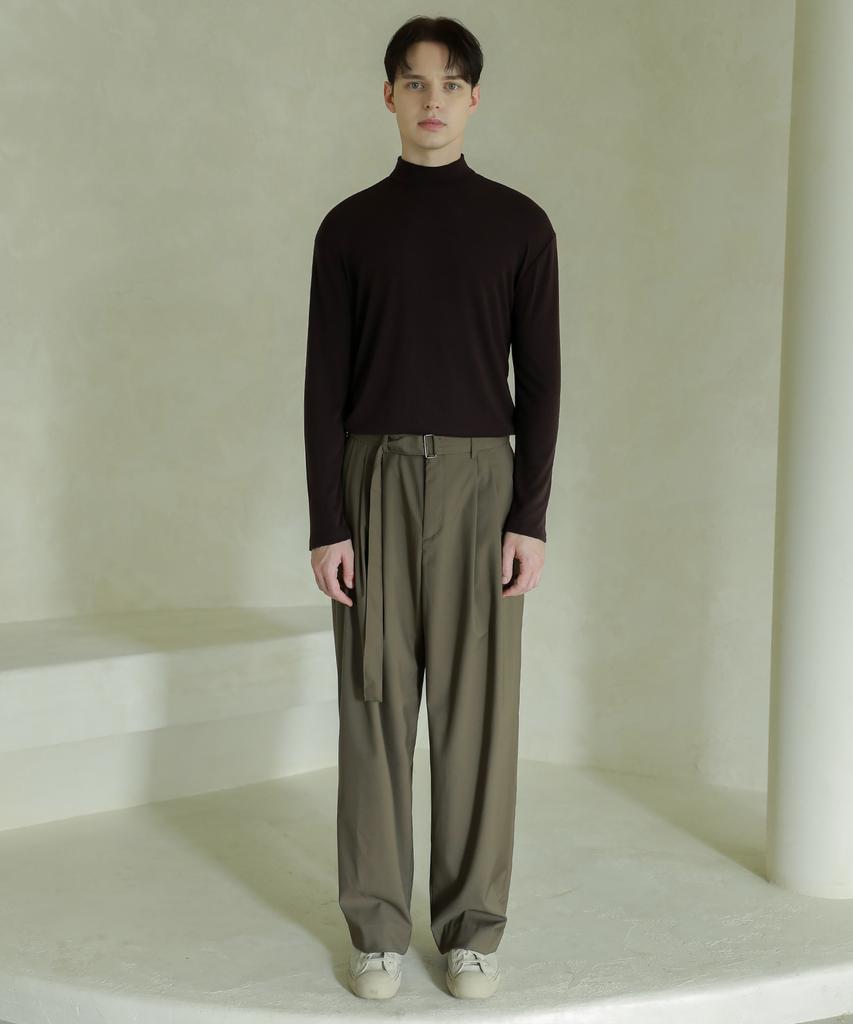 ESN Half Turtleneck Knit T-Shirt Wine