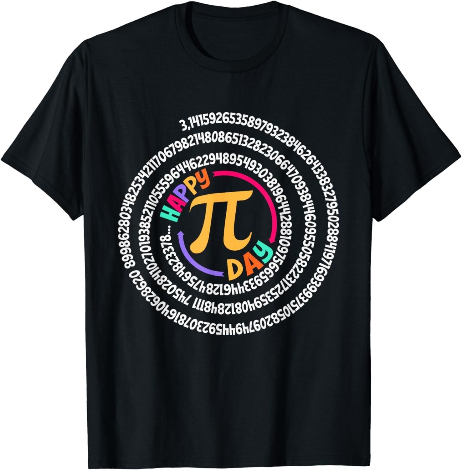 BEST! Happy Pi Day 3.14 Mathematic Math Teacher Gift Spiral Pi Day Tee S-3XL XXXL