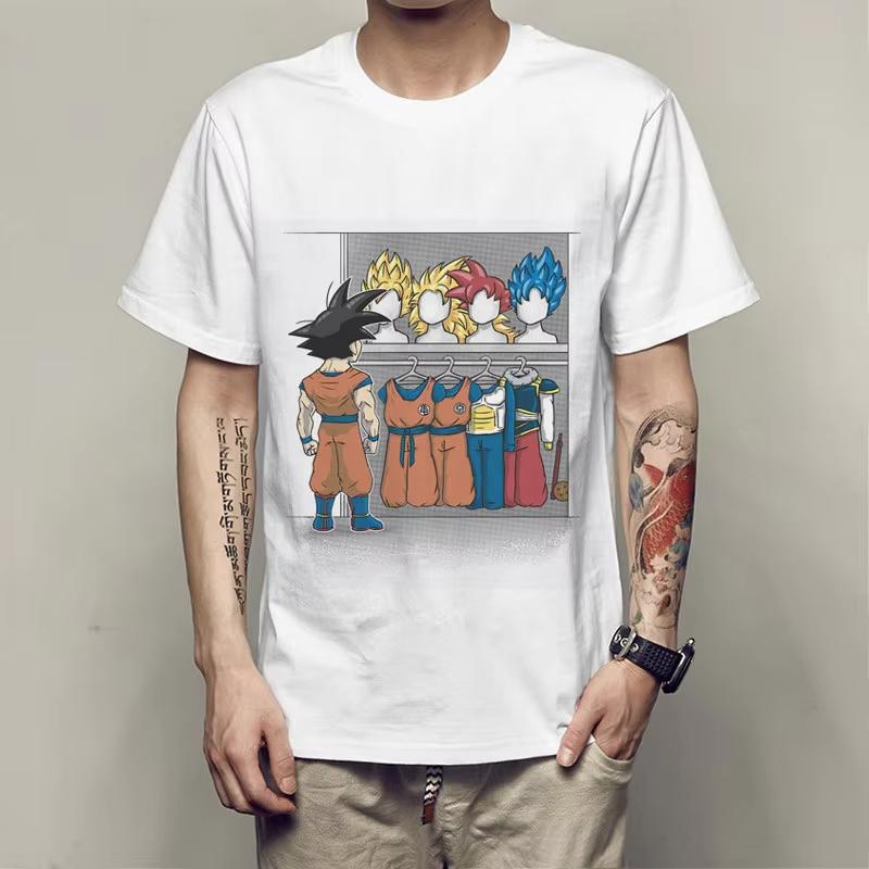 2026 new Mockerythemed cartoon anime Tshirt featuring Dragon Balls Goku with a shortsleeved design for Saiyan style