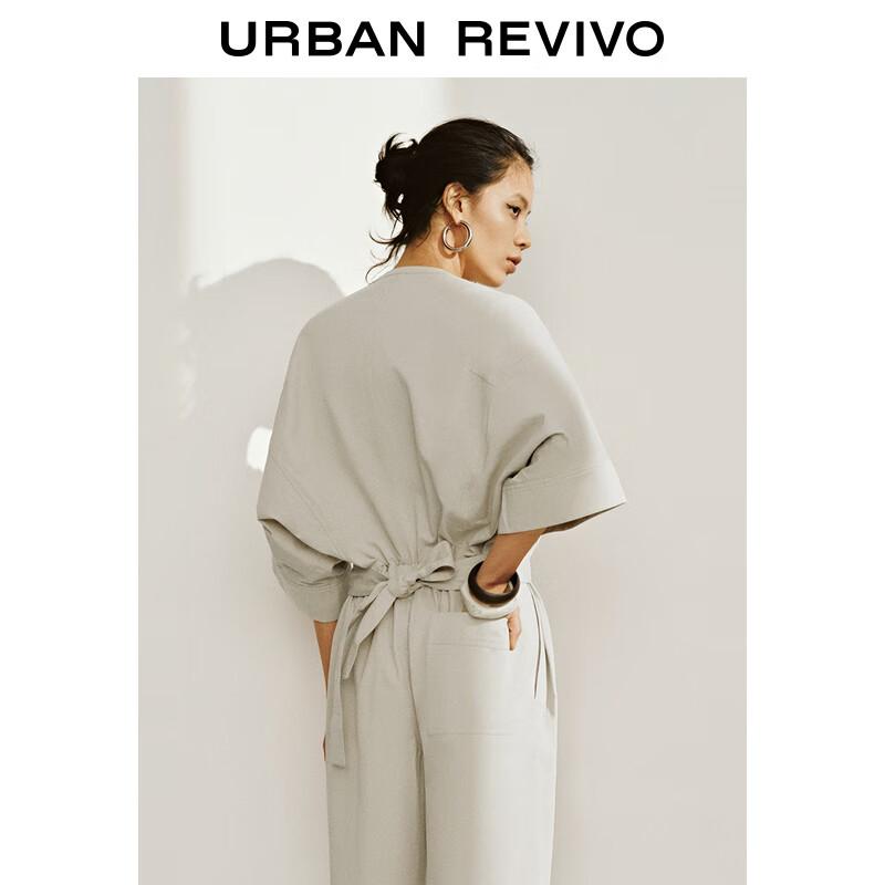 UR Women's Cotton Tie-Waist Short-Sleeve Jumpsuit