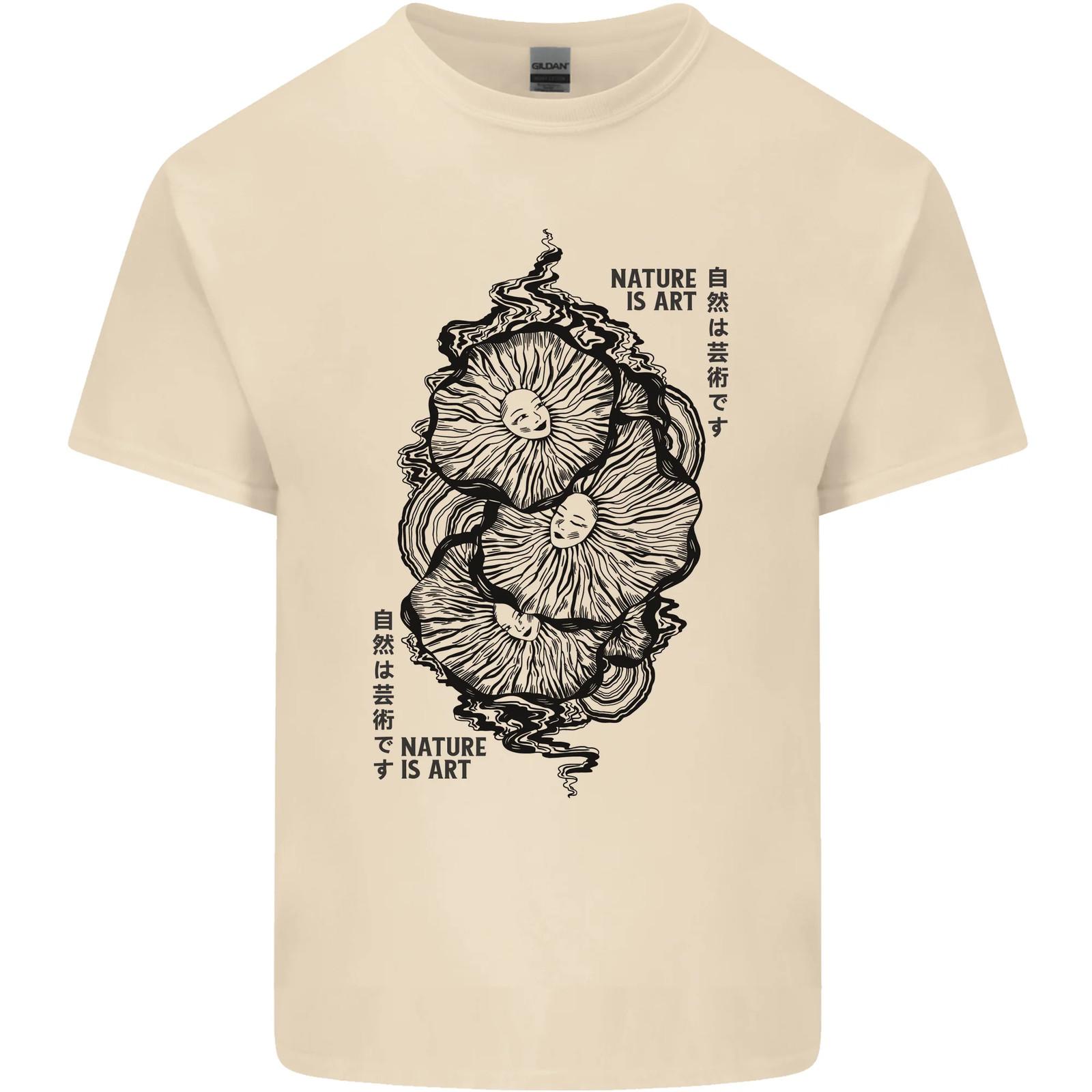 Nature is Art Mushroom Fungi Mycology Mens Cotton T-Shirt Tee Top 2XL