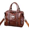 New Fashionable European and American Retro Bag Handheld Crossbody Oil Wax Leather Multi Pocket Pillow Women's Bag