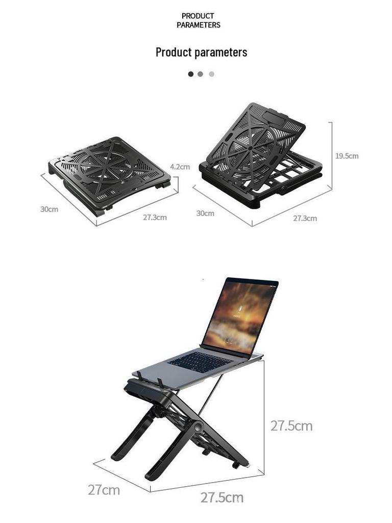 Adjustable Folding Laptop Stand - Multifunctional Cooling Riser for Desktop Office Use