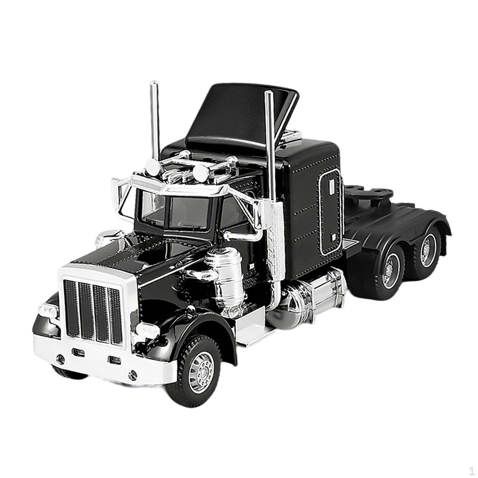 

Toys 1/32 Semi Heavy Truck Model Alloy Diecast Trailer Tractor Head Toy with Realistic Rubber чёрный