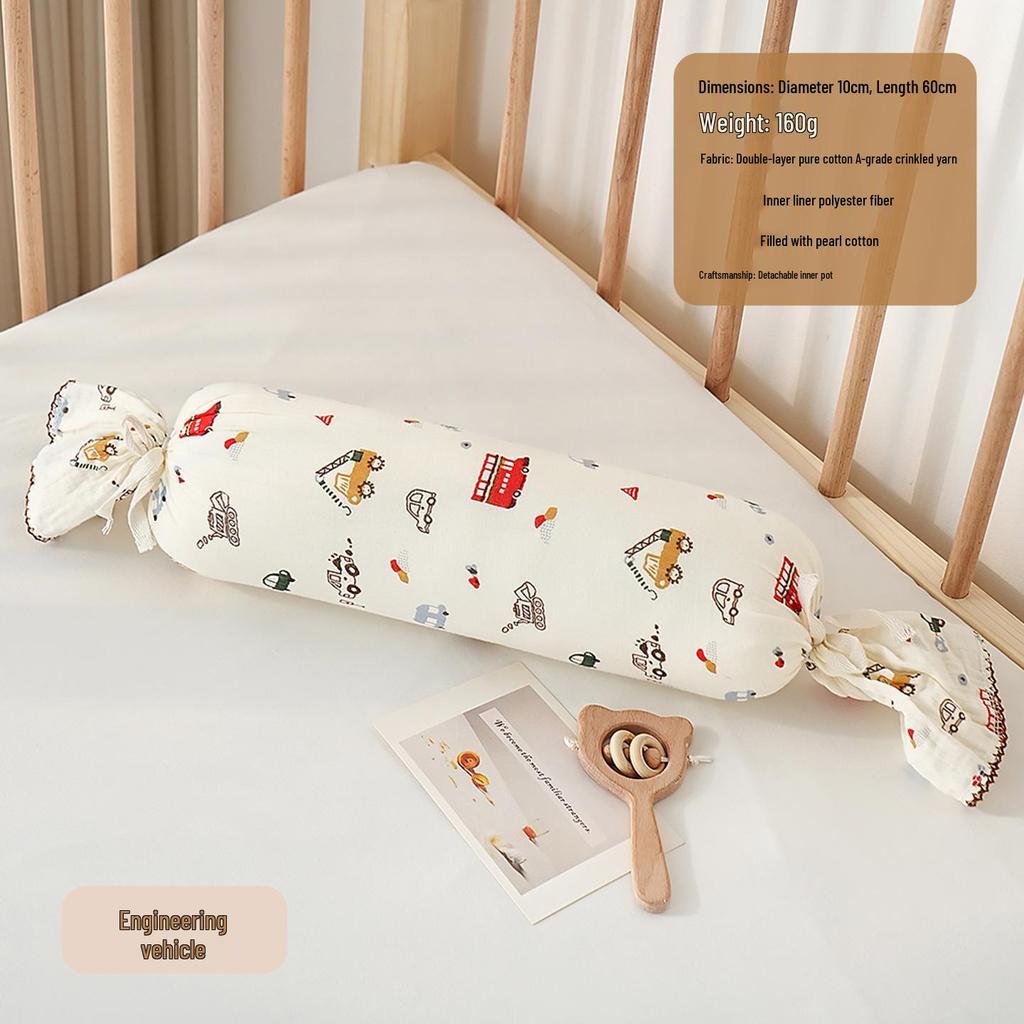 Almohada de Soporte Lateral para Dormir para Niños - Almohada Cilíndrica de Algodón Puro para Abrazar