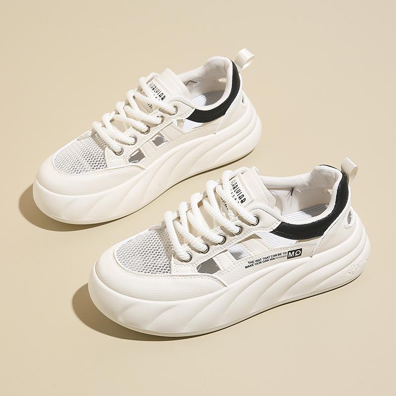 Sportliche Schuhe mit dicker Sohle für Damen Mode Plateau Erhöhen Sneaker Damen Schnürschuhe Lässig Britischer Stil Vulkanisierte Schuhe2025