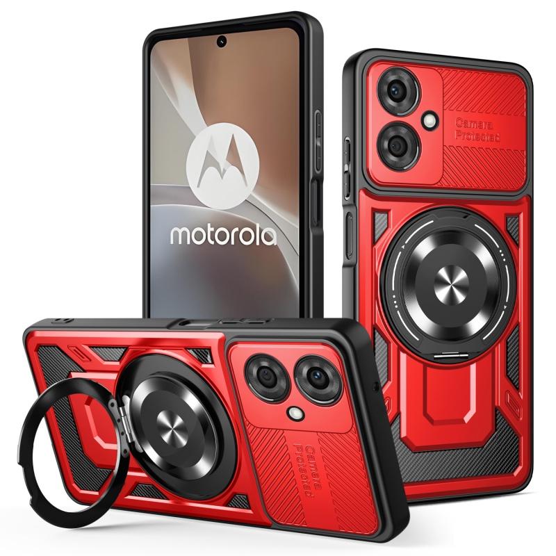 Luxus Magsafe Magnetische Kabellose Lade Panzerhülle Für Motorola G54 Militärischer Fingerringhalter Schutzhülle