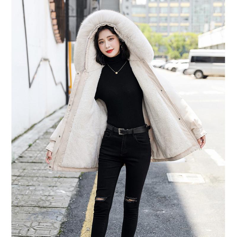 Autumn and Winter Parka Mid To Long Down Coat, Cotton Jacket Adding Velvet and Thickening Cotton Coat, Warm and Casual Cotton Jacket