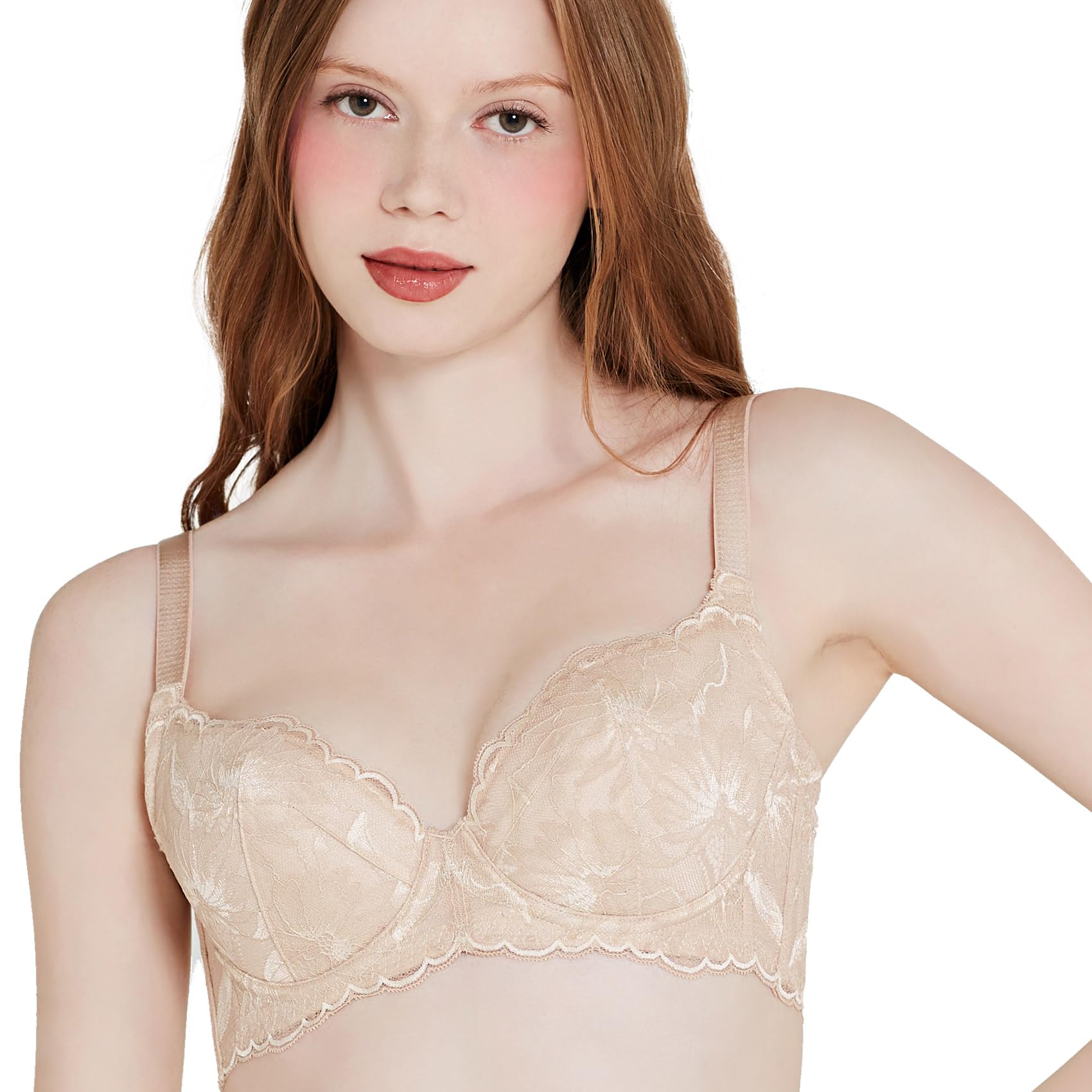 

HEAVEN Japan Роскошный бюстгальтер для коррекции подмышечной жировой складки Легкий и утягивающий подмышечную область Доступен в широком диапазоне размеров (Бежевый, G75) Бюстгальтер с мягкой чашкой и высокой спинкой,