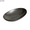 Olive Green Oval Fish Plate Kiln Changes Deep Plate Thick Soup Plate Sashimi Plates Service Plates Hotel Creative Tableware