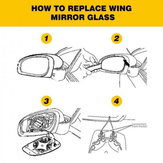 2013- For Fusion Ford DS7Z17K707B Right Car Side Power Heated Mirror Glass X