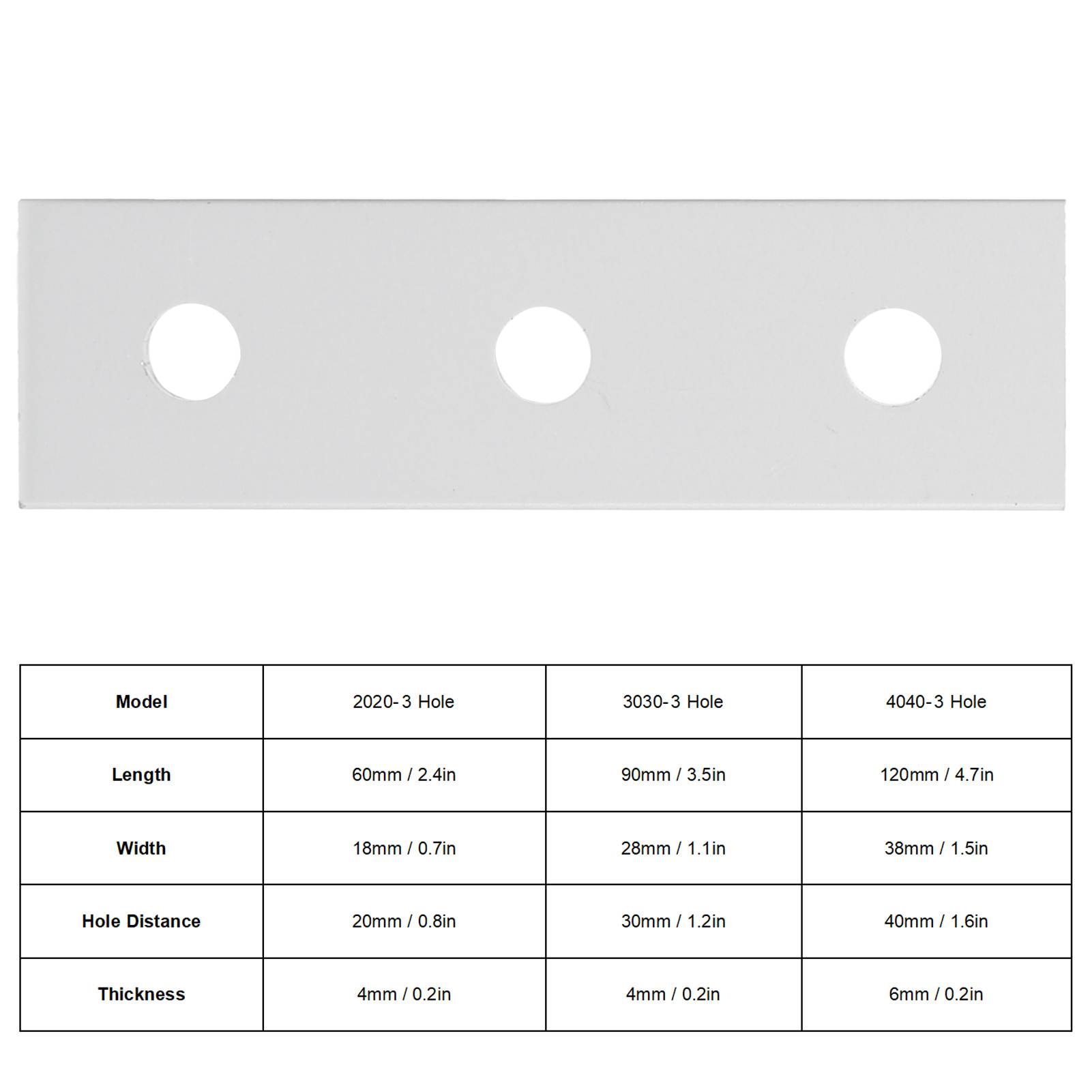 10 pièces Plaque de connexion plate en aluminium Plaque de jonction plate droite de réparation