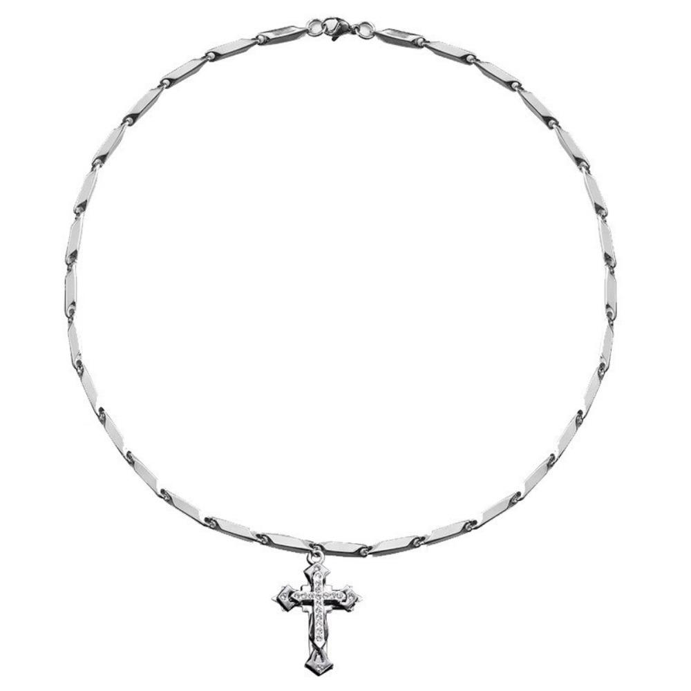 Kreuzkette Herren Titanstahl Nicht Verblassend Hochwertiges Gefühl Vielseitiges Persönlichkeitsdesign Sommer Accessoires Damen Trend Einfacher Schmuck