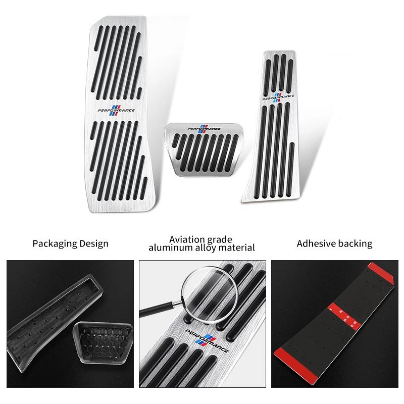 New Car Brake Foot Rest Pedal Cover Alloy Rubber Gas Pedal Protector For BMW X3 X5 M5 M3 E46 E90 E60 F10 E39 F30 E36 G30 E8