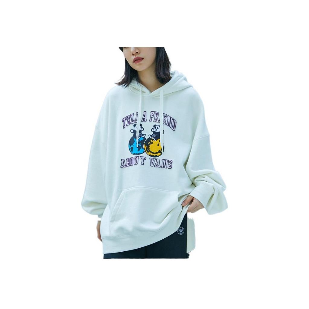 Vans Kangaroo Pocket Cartoon Print Hoodie Women Tops Off-White VN0A5LJVFS8
