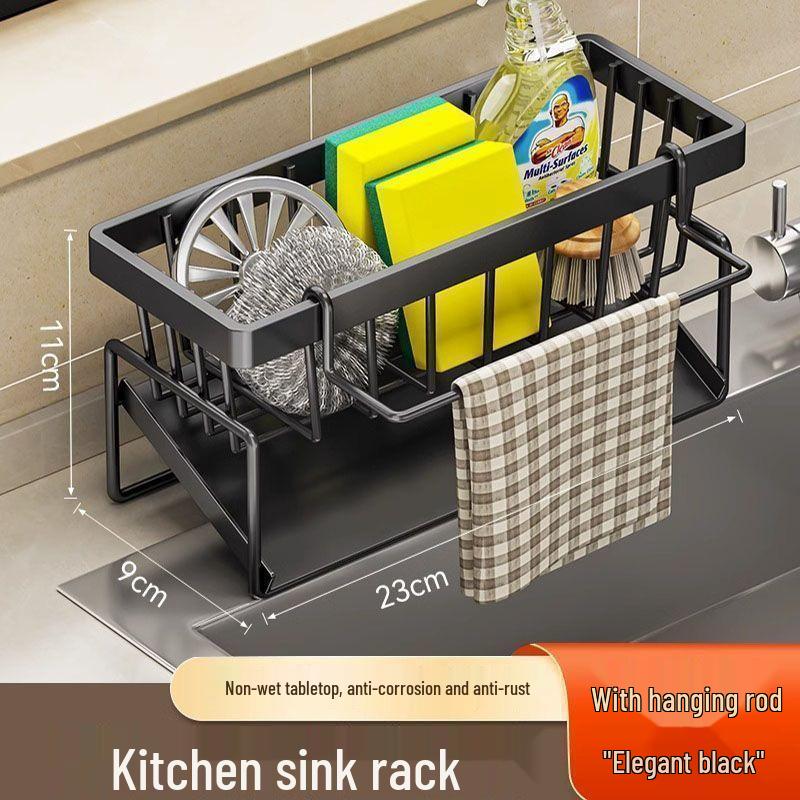 Sponge & Dishcloth Kitchen Storage Rack for Sink & Faucet