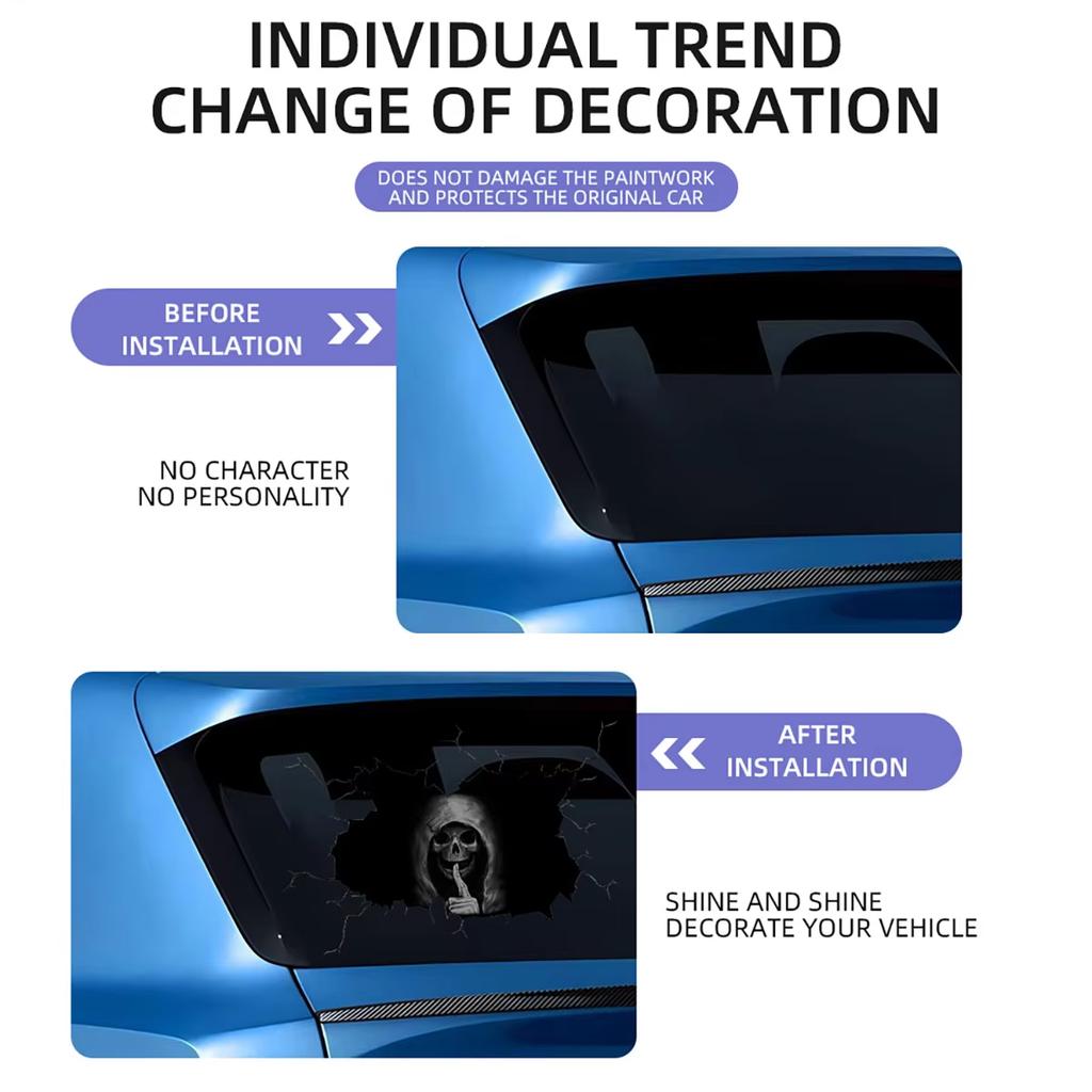 Helloween Quiet Death Car Mirror Stickers Car Windscreen Stickers Motorcycle Fuel Tank Stickers Car Accessories WindowDecorative