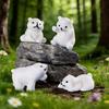 Mini Resin Polar Bear Ornaments 4pcs for Wholesome Creative Art and Decoration Projects