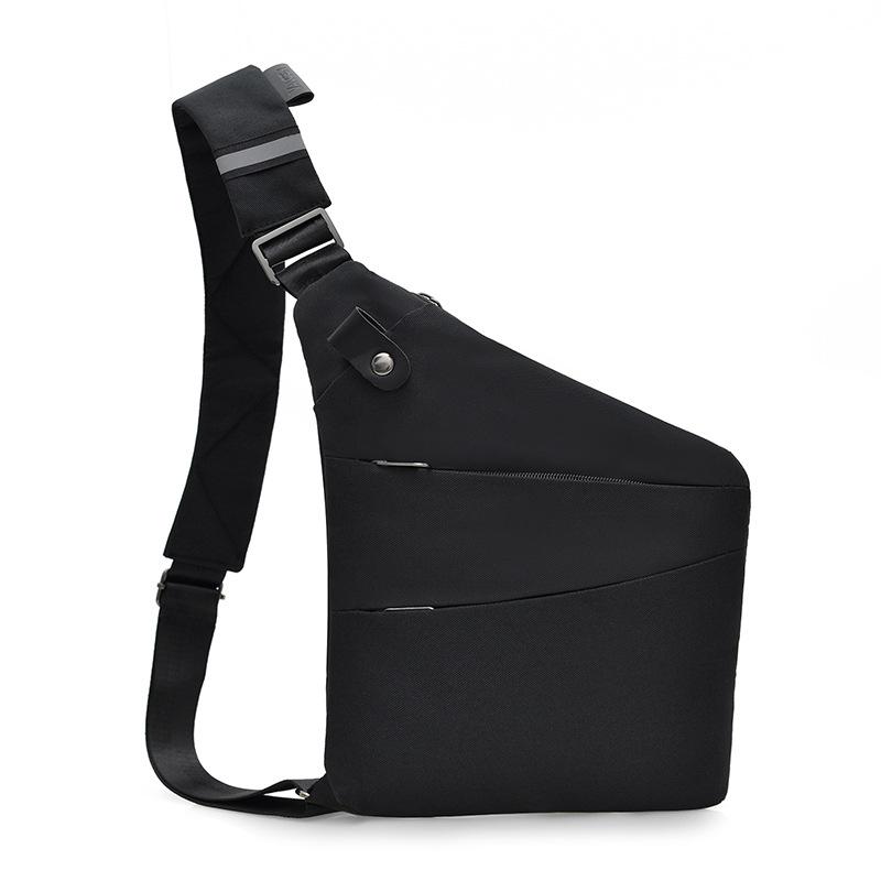 Multifunctional fashion breast bag men's Oxford cloth light and portable shoulder bag simple casual large capacity messenger bag