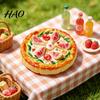 Handmade Jewelry Making Components 2Pcs Mini Resin Pizza Ornaments, Realistic Miniatures, Tiny Food Ornaments for DIY Craft Project, Doll Mansion