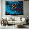 West Ham United FC Wall Tapestry Aesthetic Wall Hanging Printed Fabric Blanket Decorative Tapestries for Bedroom Living Room Home Decor