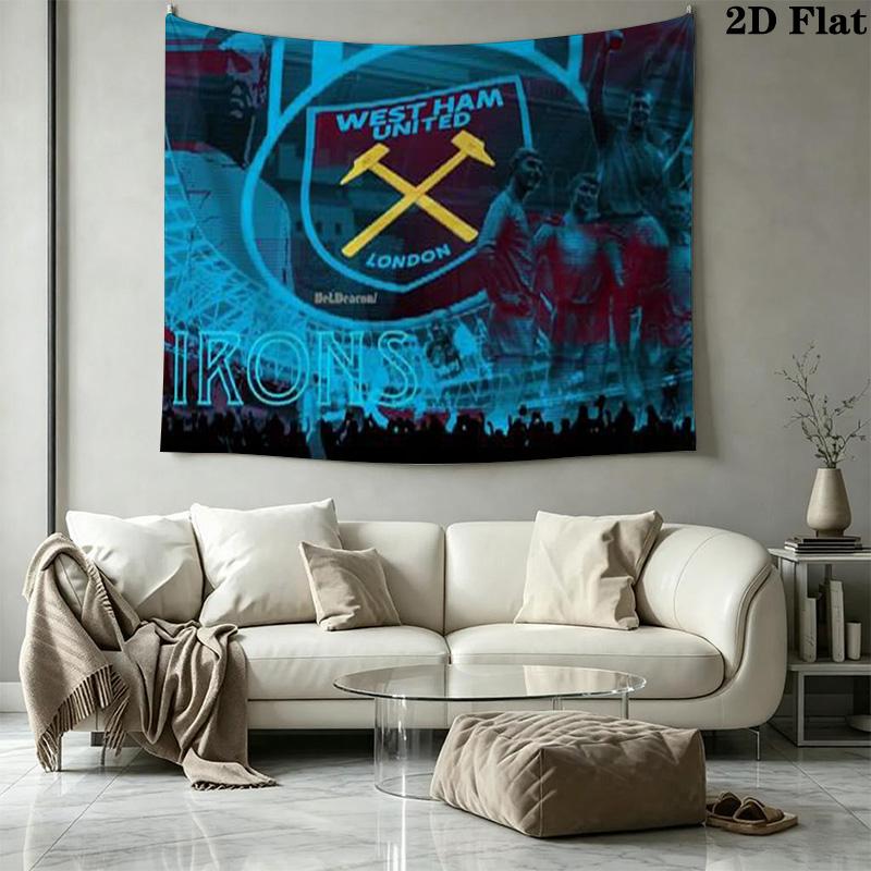 West Ham United FC Wall Tapestry Aesthetic Wall Hanging Printed Fabric Blanket Decorative Tapestries for Bedroom Living Room Home Decor