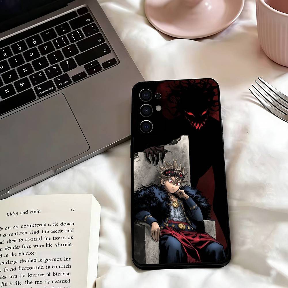 Black C-Clover A-Asta-a Phone Case For Samsung S25,S24,S21,S22,S23,S30,Ultra,S20,Plus,Fe,Soft Silicone Black Cover