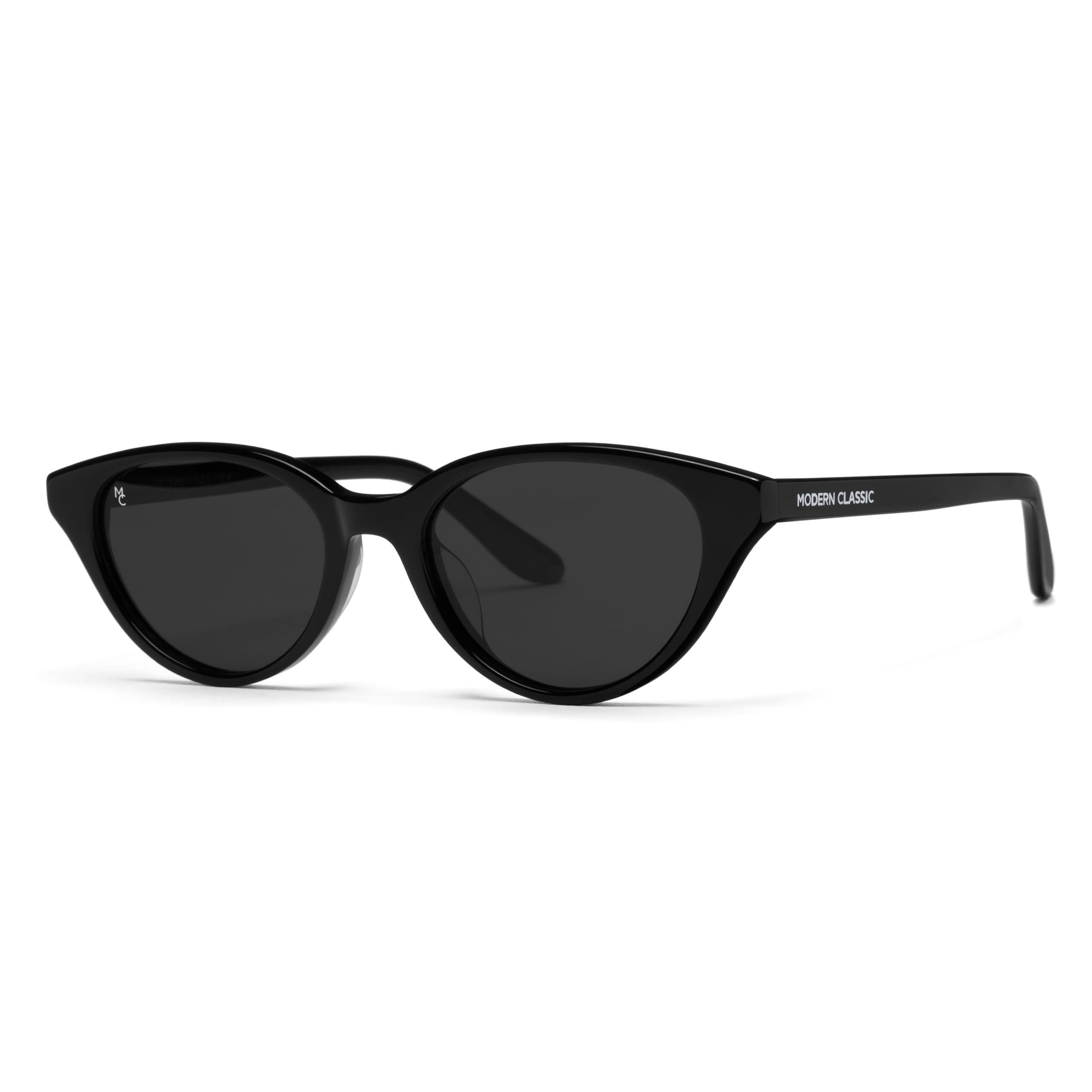 [MODERN CLASSIC] Modern Classic Mira Cat-Eye Slim Sunglasses, UV Protection, Unisex, Modakura (Black), UV400 Polarized Lenses, Sabae Design Brand