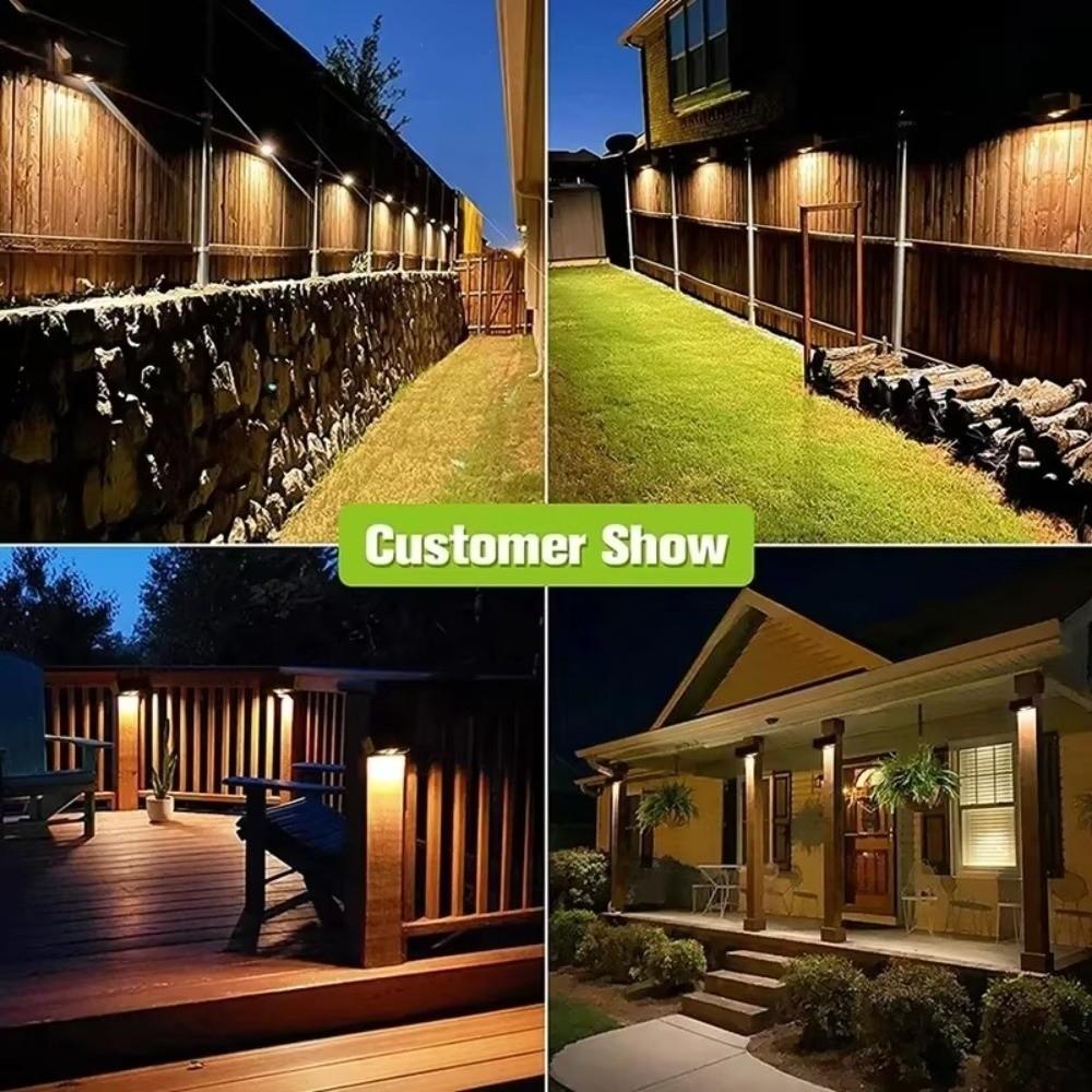 Plastic LED Outdoor Spotlight Solar Powered Fence Light Solar Wall Light  Pathway