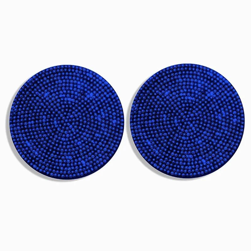 2PCS Diamond Car Coaster Non-Slip Mat Water Holder Cup Slot Silica Gel Pad Cup Mat Gadget Bling Waterproof Interior Accessories