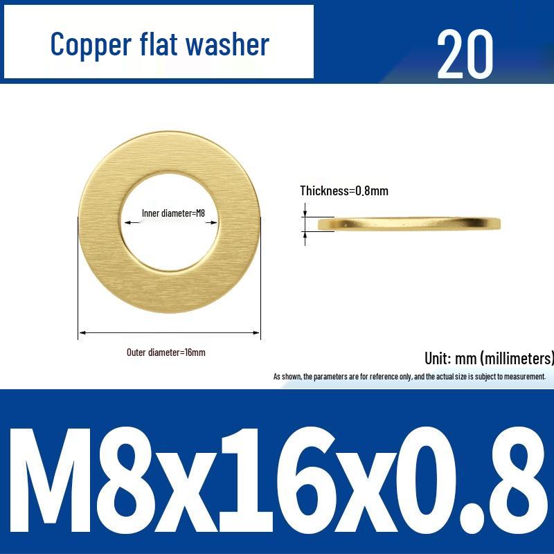 Ultra-Thin Brass Flat Washer Round Shim (Sizes M2-M20)