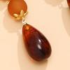 Water Drop Earrings, with Amber Gradient Design, Durable Alloy Retro Elegant Style Jewelry for Women