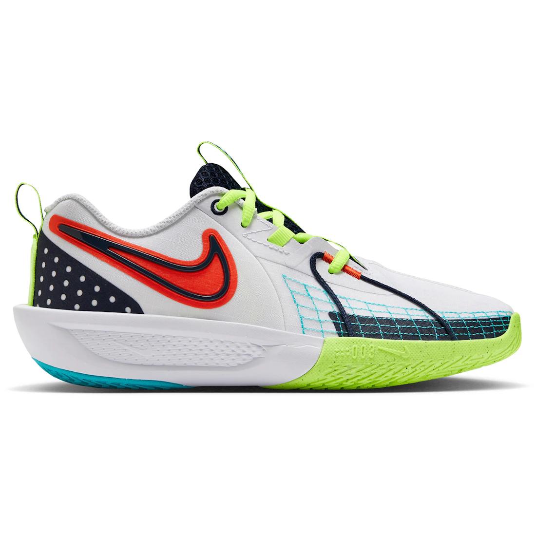 

Кроссовки Nike GT Cut 3 SE Белые Обсидиан Пикантный красный (GS)(HJ3903-100) 36