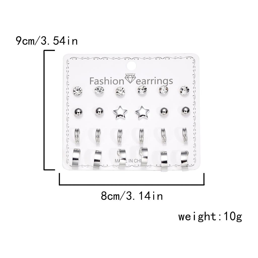 Rinhoo 12pairs Crystal Simulated Pearl Earrings Sets For Women Colorful Round Ear Stud Earrings Wedding Jewelry Box Earrings