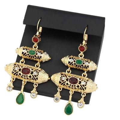 Boucle d'oreille Chic couleur or pour femmes, Bijoux de mariée, longue boucle d'oreille géométrique, Bijoux d'art traditionnel