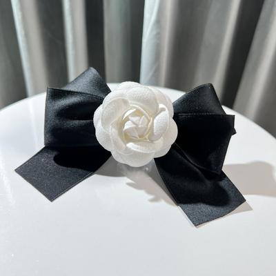 Fabric Camellia Flower Brooch Cloth Art Bow Tie Fashion Jewelry Shirt Dress Collar Pins Brooches For Women Accessories