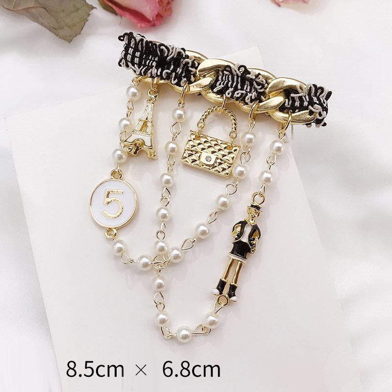 Винтажный дизайн броши-камелии кристальный бант цветок жемчуг номер 5 булавка брошь ювелирные изделия