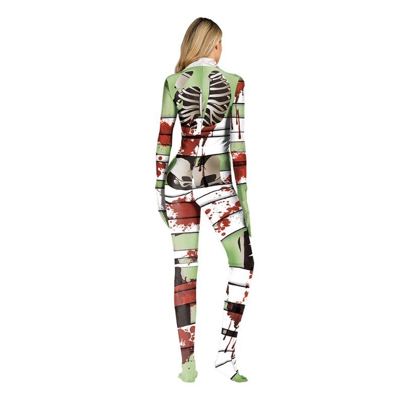 Halloween New Funny Mummy Skeleton Onesie Tight Street Hand Pullover Onesie