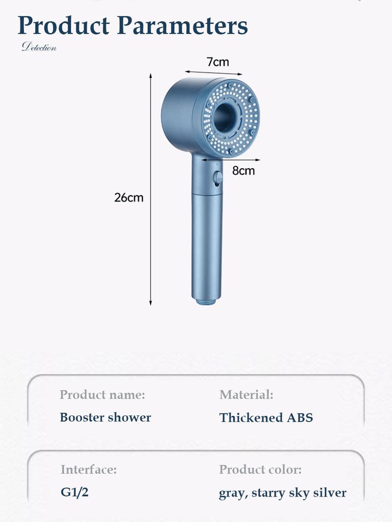 5-mode Adjustable Hollow High-pressure Shower Head Water Filter Shower One-Key Stop Shower Bathroom Accessories