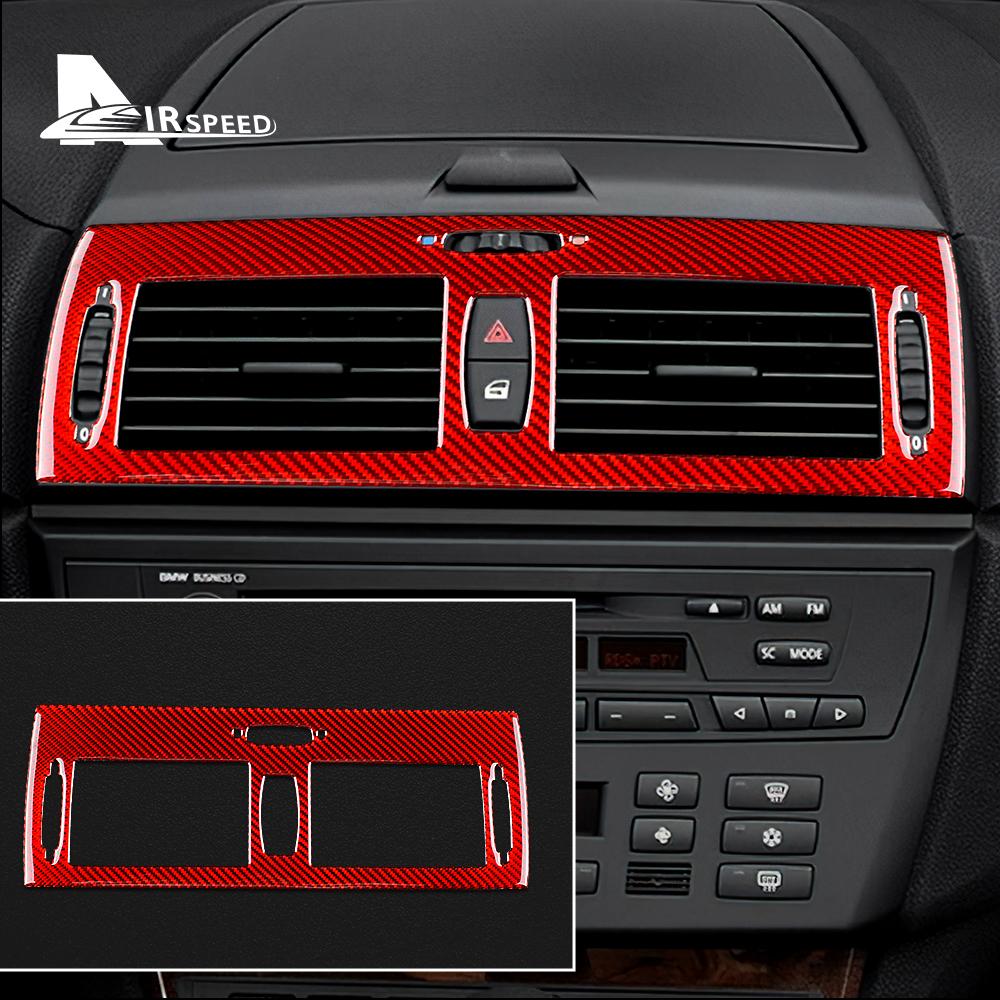 Carbon Fiber Style Interior Sticker for BMW X3 E83 2004-2010 AC CD Panel Cover Trim