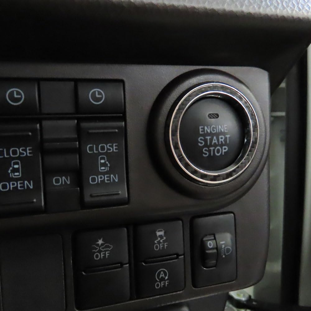 TOYOTA ROOMY TANK Inel Buton Start Carbon pentru modelele din noiembrie 2016 și ulterioare (Fibră Neagră)