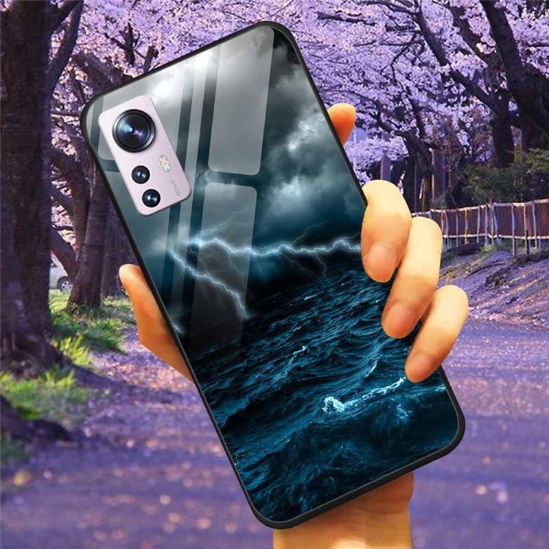 For Xiaomi 12T / 13T Case Tempered Glass SPACE Marble Luxury Hard Back Cover for Xiaomi 13T Pro / 12TPro Bumper for Xiaomi13T
