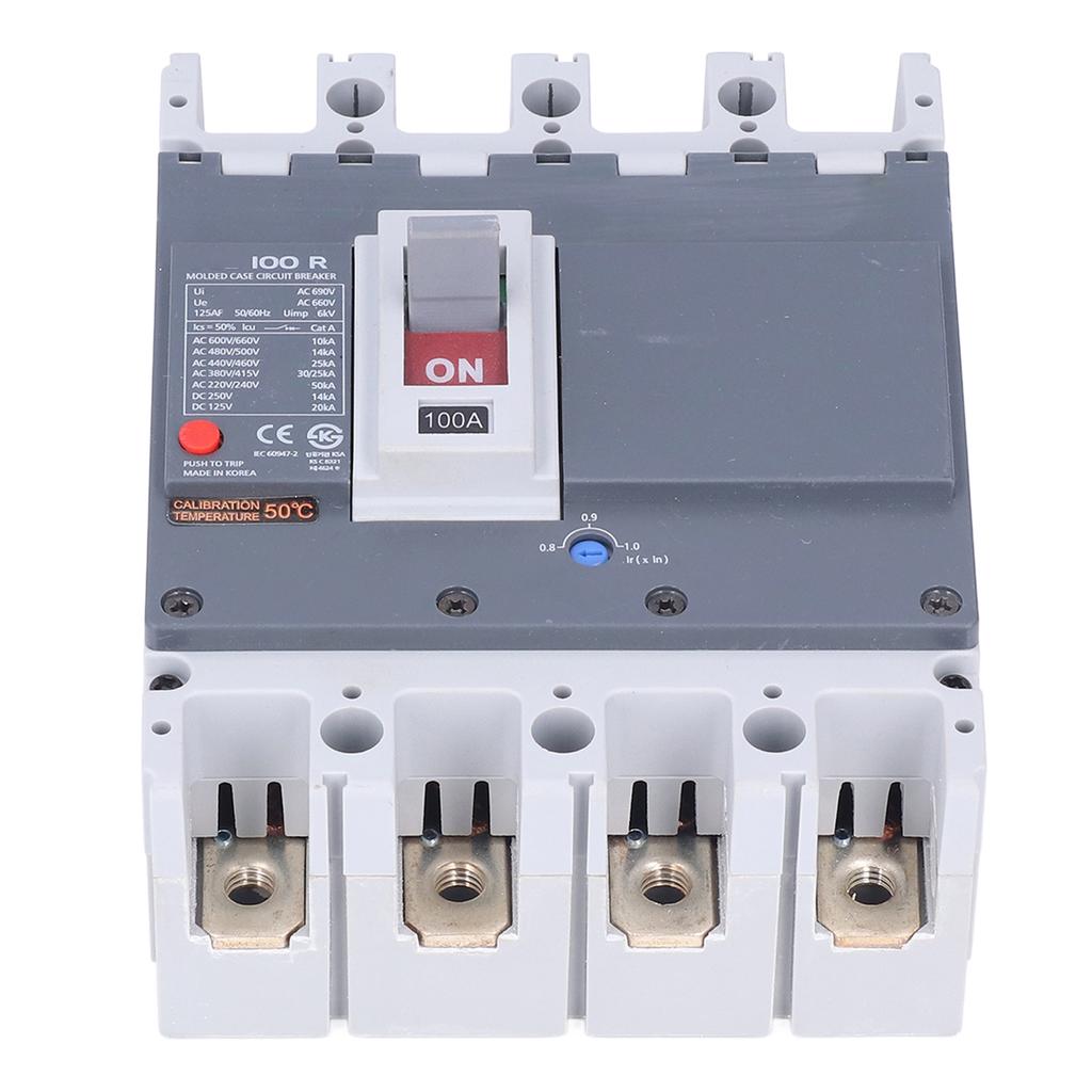 4P Circuit Breaker Battery Protection Moulded Case MCCB Circuits Breakers for Circuits 100A