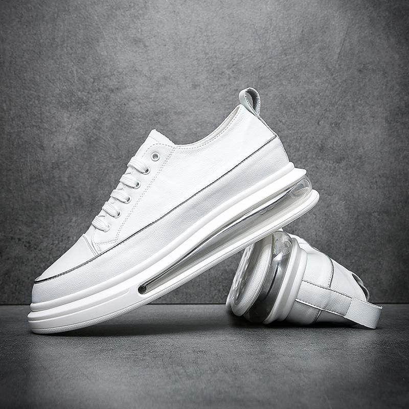 Air Cushion White Shoes Men Shoes Autumn2024 New Genuine Leather Versatile Breathable Trend Fashion Youth Casual Shoes Men Shoes