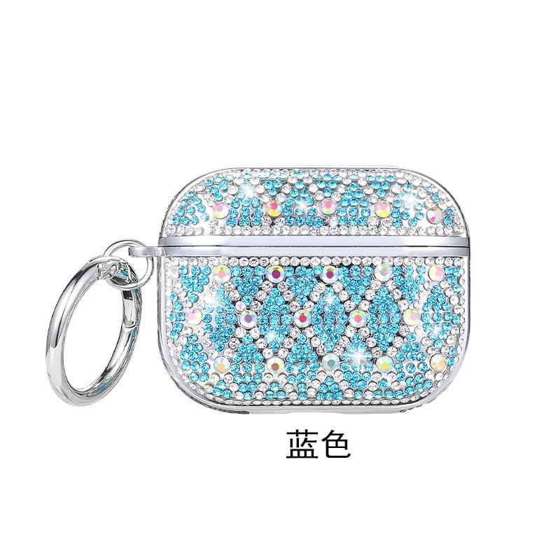 

Electroplated Rhombus Glitter Crystal Diamond Case for Airpods Pro 3 & Airpods 4 3 2 1 Earphone Protective Cover+Free Metal Hook For Airpods1(2016) синій