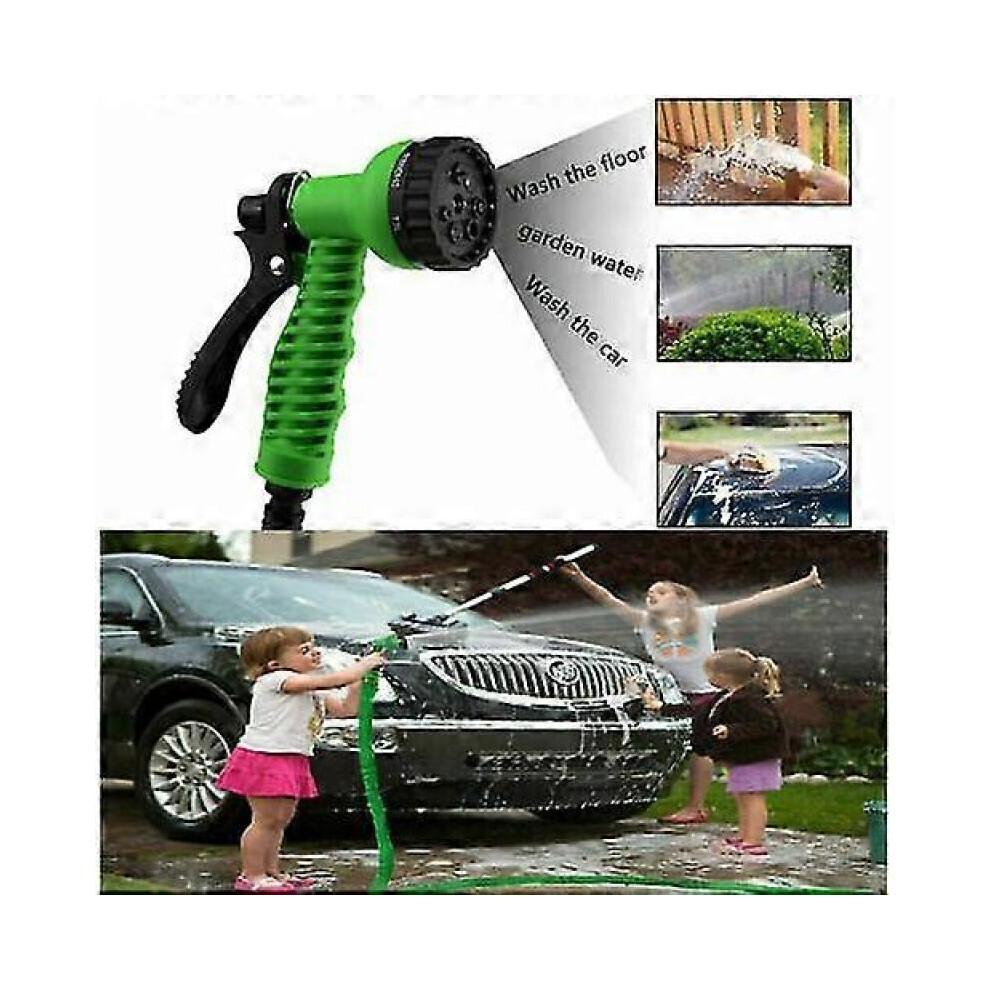 (30m, Green) Expanding Garden Water Hose Pipe Spray Gun Flexible Grow Stretch Hosepipe